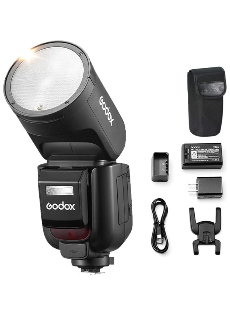 Godox Godox V1C Professional Camera Flash Speedlite Speedlight Round Head Wireless 2.4G Replacement for Canon EOS Series 1500D 3000D 5D Mark lll 5D Mark ll for Wedding Portrait Studio Photography - Image 1