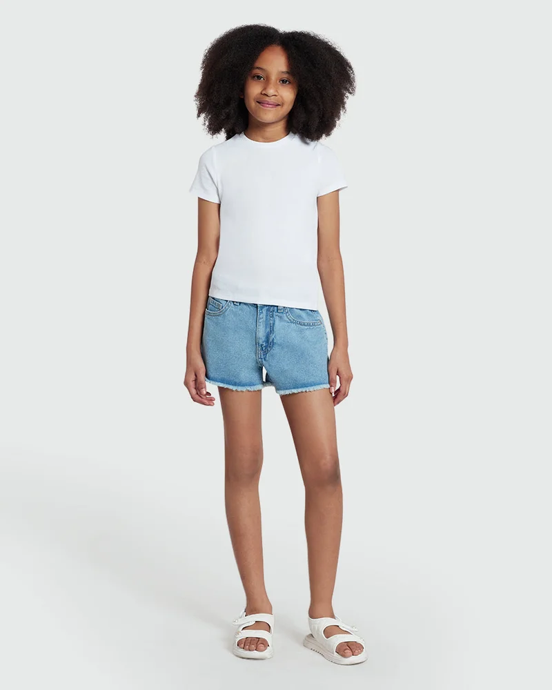 او في اس Medium Blue Bow Shorts For Girls By OVS