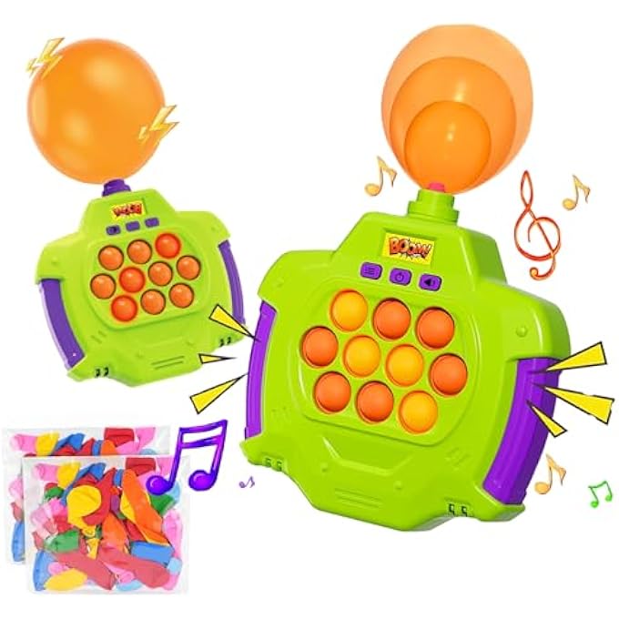 TOYS AND GAMES 2 PCS HANDHELD SPEED PUSHING GAME MACHINE WITH BALLOONS 2-PLAYER FIDGET TOYS AND GAME LIGHT UP QUICK PUSH GAMES FAST PUSH PUZZLE GAMES CONSOLE FOR 8 9 10 11 12+ YEARS OLD KIDS ADULTS - Image 1