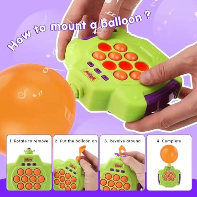 TOYS AND GAMES 2 PCS HANDHELD SPEED PUSHING GAME MACHINE WITH BALLOONS 2-PLAYER FIDGET TOYS AND GAME LIGHT UP QUICK PUSH GAMES FAST PUSH PUZZLE GAMES CONSOLE FOR 8 9 10 11 12+ YEARS OLD KIDS ADULTS - Image 3