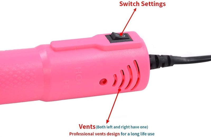 MOFA Heat Gun, Embossing Mini Heat Gun,Hot Air Gun For Craft with Stand For DIY Embossing And Acrylic Paint Dryer,Multi-Purpose Electric Heating Nozzle 150W 110V (Pink,White) - Image 5