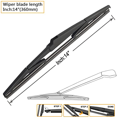 AUTOBOO 26"+16" Windshield Wipers with 14" Rear Wiper Blade Sets Replacement for Toyota CHR C-HR 2016 2017 2018 2019 2020 2021 2022 2023 -Original Factory Quality (Pack of 3) - Image 3