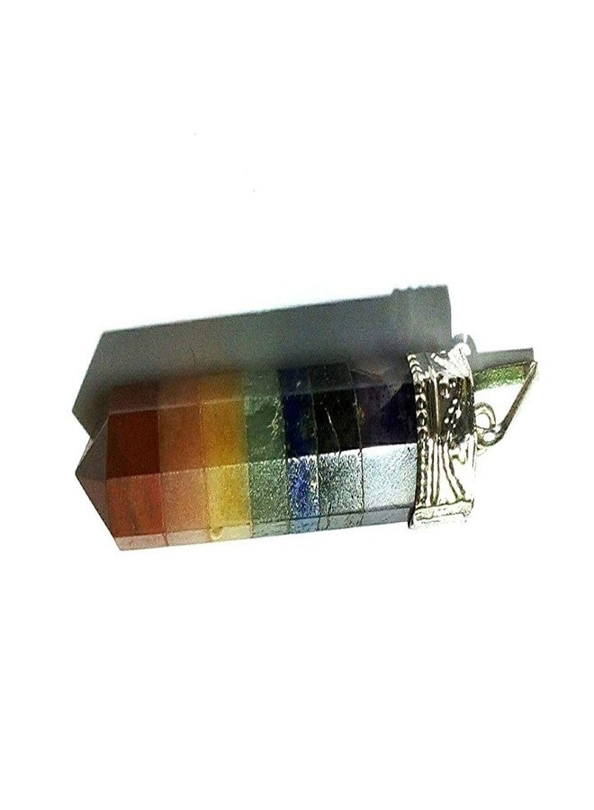 CA AGATE Seven Chakra Pencil Point Pendant Necklace Healing Natural Crystal - Image 4