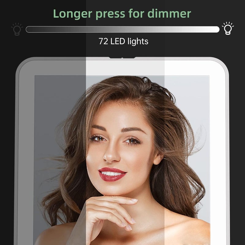 FUNTOUCH Rechargeable Portable Makeup Mirror with 72 LED Lights, Travel Lighted 1X/5X Magnification, 3 Color Lighting,Dimmable Touch Screen, Tabletop Folding Cosmetic Lights - Image 5