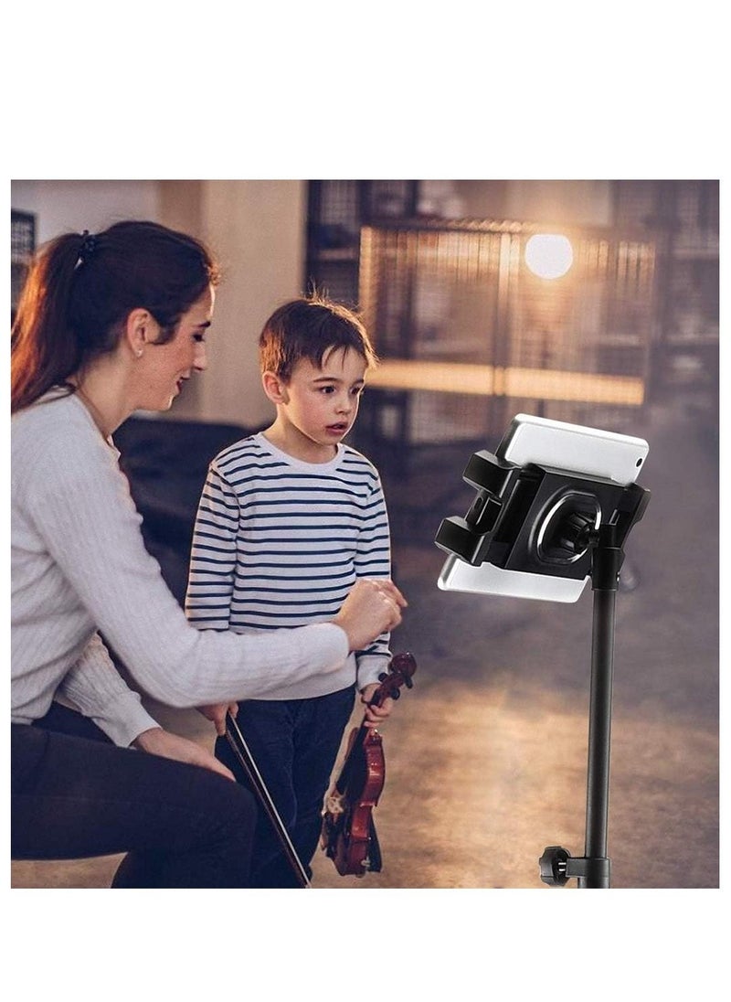 Generic Tripod Stand Tablet Holder: Adjustable Height Tripod Stand Foldable Phone Holder Phone Tripod Stand Floor Tablet Cradle Bracket for 4.7-12.9 Inch iPhone 13 Pro Samsung Tab iPad Mini Galaxy  - Image 2