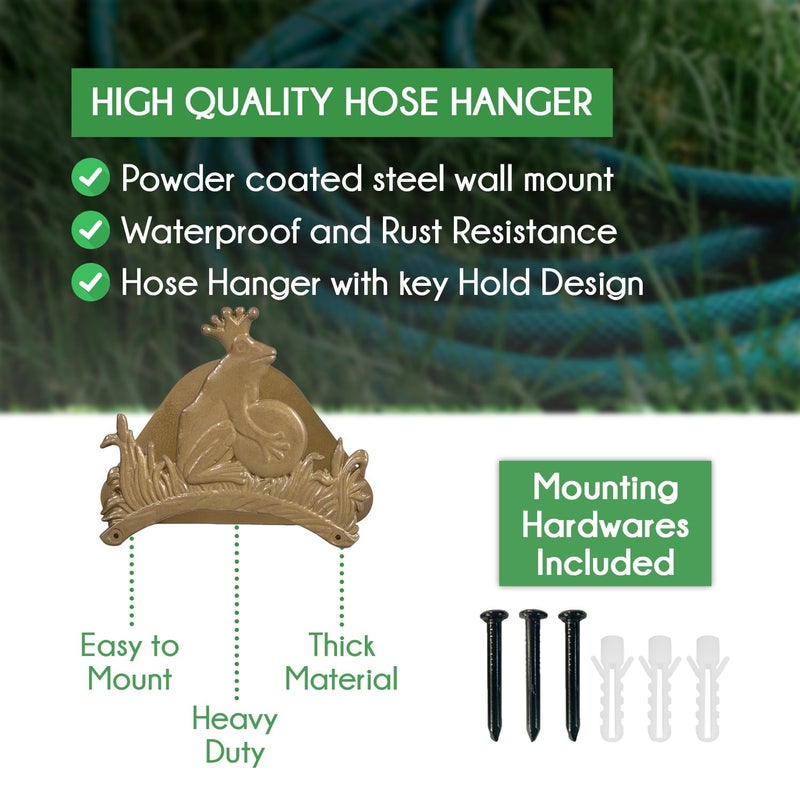 Sharpex DIY Hose Hanger for Garden Pipe | Decorative Wall Mounted Garden Pipe Holder for Hotel, Backyard, Garden, and Indoor - Outdoor | Heavy DutyHose Pipe Holder Only (Gold) - Image 3