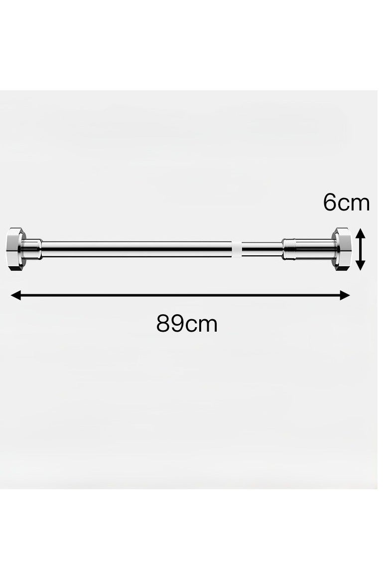 الروهيت قضيب تلسكوبي قابل للتعديل، حامل ستارة الحمام مع شد زنبركي غير قابل للانزلاق، لنافذة الحمام أو خزانة المطبخ، لا يتطلب حفرًا (فضي) - Image 2