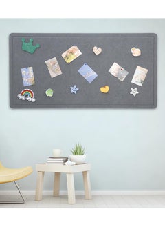 VUCATIN Felt Bulletin Board Notice Board with Push Pins for Paste Notes Photos Schedules Decorative Picture Framed Display Board for School Home Kitchen & Office Walls (Grey 90 * 120cm)  - Image 1