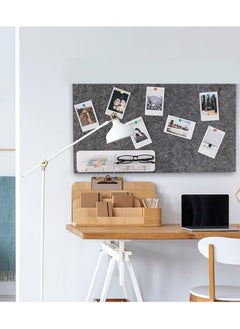 VUCATIN Felt Bulletin Board Notice Board with Push Pins for Paste Notes Photos Schedules Decorative Picture Framed Display Board for School Home Kitchen & Office Walls (Grey 90 * 120cm)  - Image 5