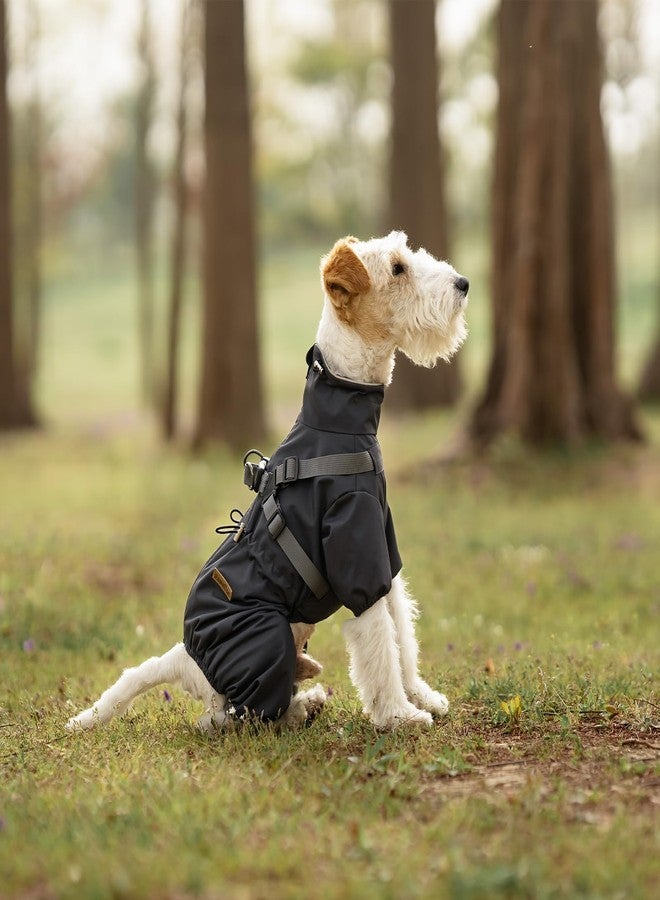 PAWBOSE Dog Raincoat with Harness for Small and Medium Dogs, Adjustable Waterproof Dog Rain Jacket,Reflective Rainproof Puppy 4 Legs Raincoat-Grey,M - Image 3