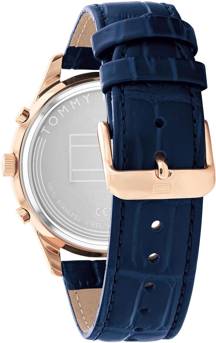 Tommy Hilfiger Weston Men's Blue Dial Leather Watch - Image 3
