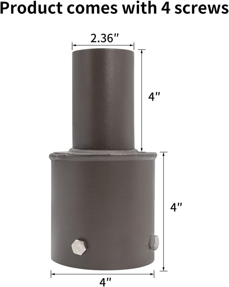 Suchace Mounting Bracket Accessories 4 Inch Round Pole Bracket Tenon Adapter for Outdoor Shoebox Lighting, Parking Lot Light, Street Light with Slip Fitter Mount - Image 1