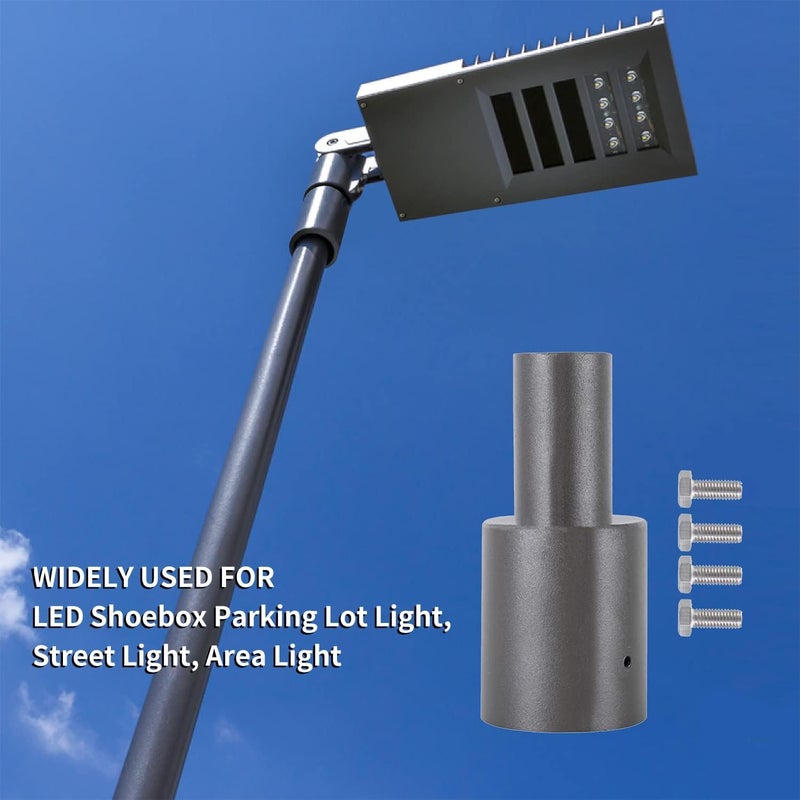 Suchace Mounting Bracket Accessories 4 Inch Round Pole Bracket Tenon Adapter for Outdoor Shoebox Lighting, Parking Lot Light, Street Light with Slip Fitter Mount - Image 4