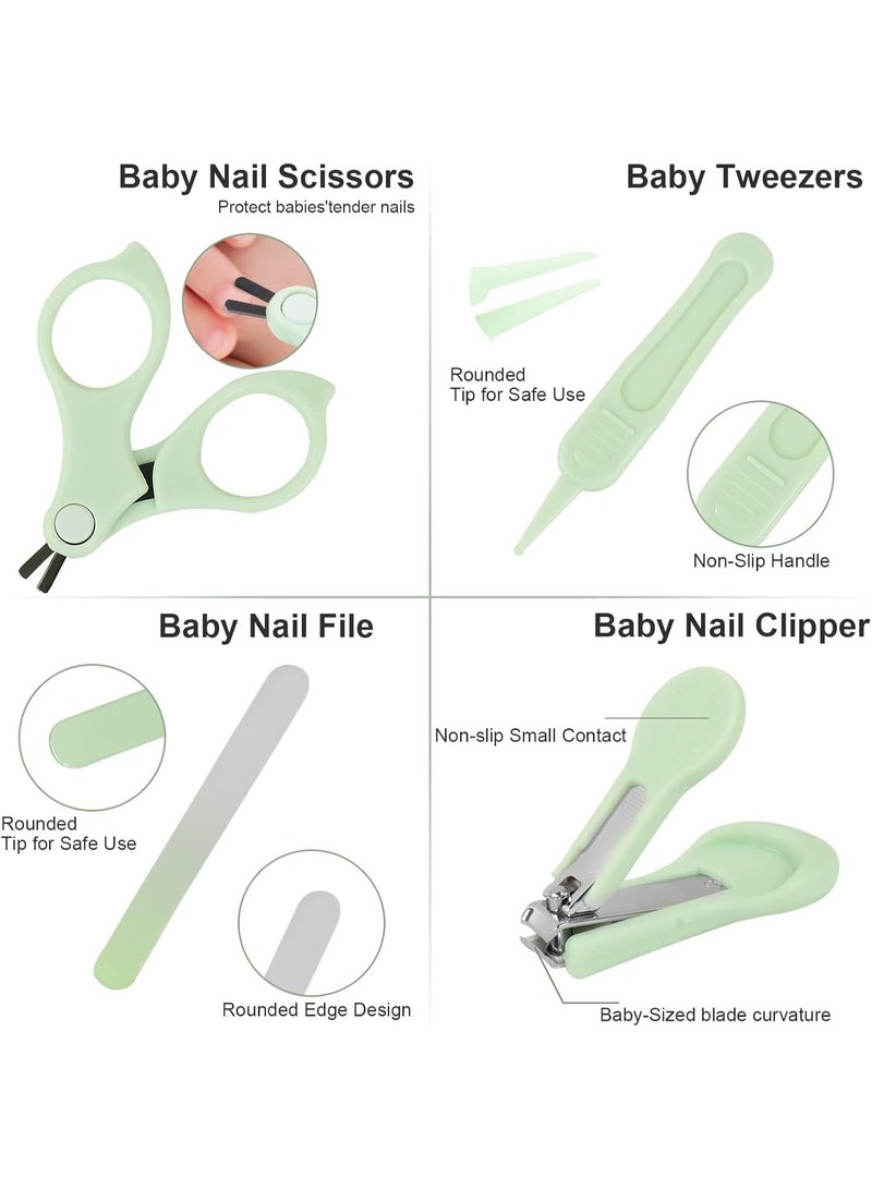 Mumoo Bear Baby Nail Clippers, 4-in-1 Safe Baby Nail Kit with Cute Case, Nail Clipper, Scissors, Tweezers, Baby Nail File Set for Newborn, Infant, Toddler and Kids-Owl Green - Image 2