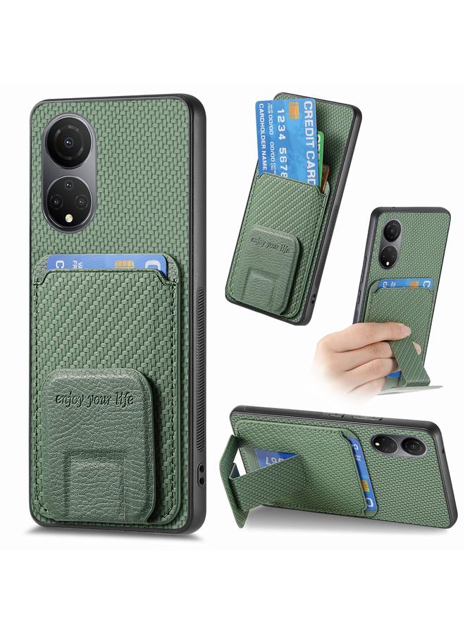 S-TOP Case For Honor X7 Carbon Fiber Card Bag Fold Stand Phone Case - Image 1