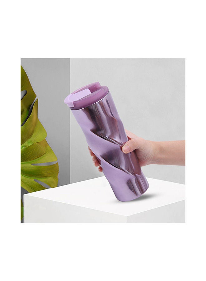 NIBEMINENT Portable Threaded Double-Layer Insulated Thermos Water Bottle Purple 23x8.5x8.5centimeter  - Image 2
