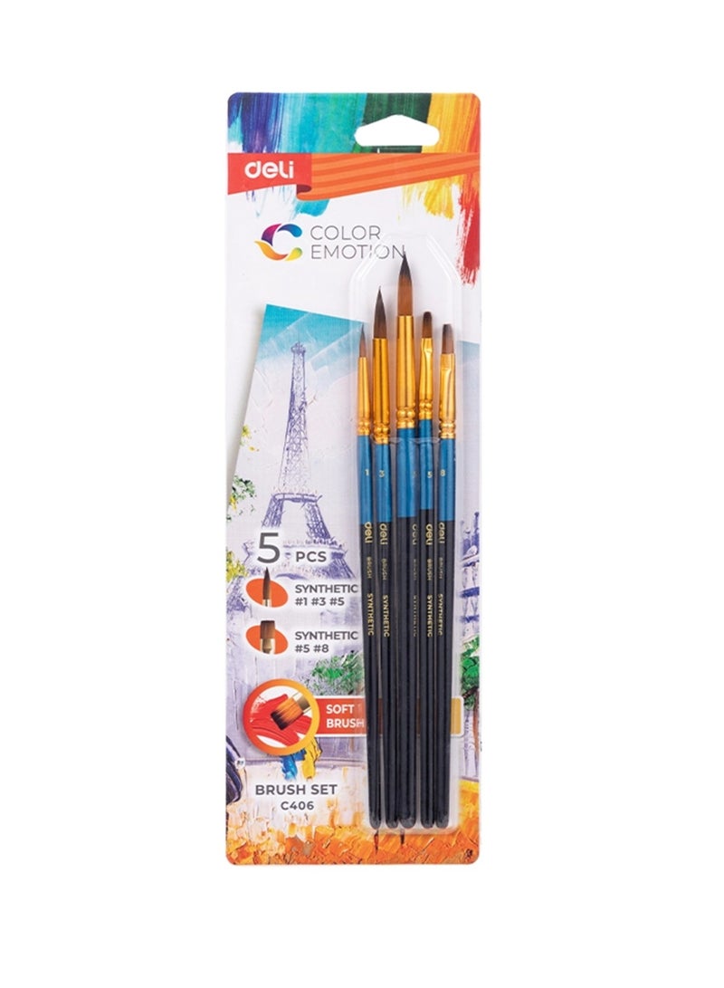 Deli 5-Piece Multipurpose Synthetic Brush Set - Image 1