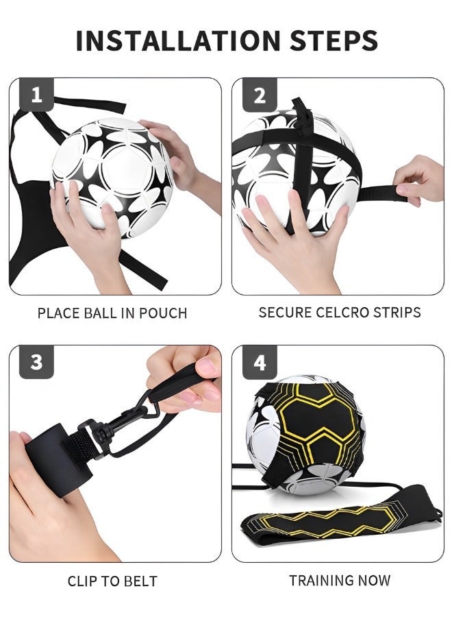 GROIC Soccer Trainer Hands-Free Adjustable Solo Football Training Belt for Volleyball Control Skills Juggling Kicking Practice - Fits All Ball Size - Image 3