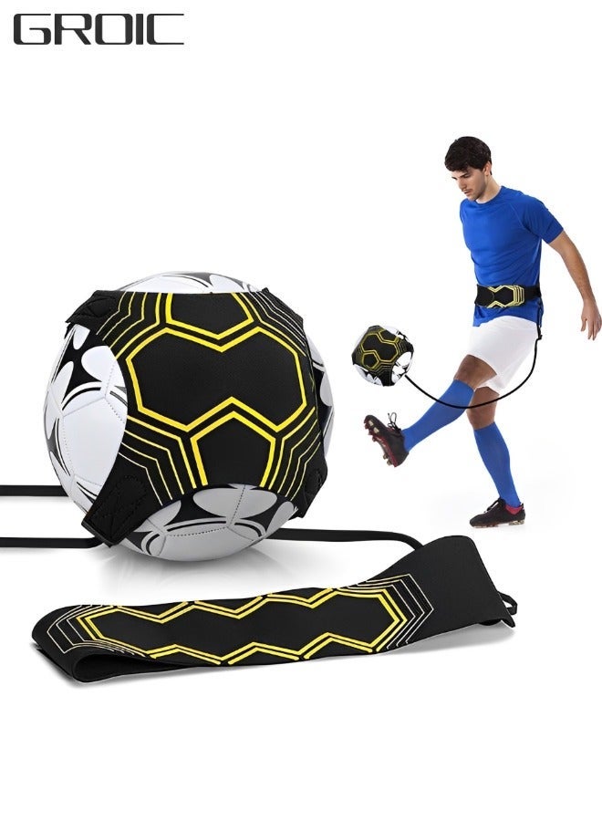 GROIC Soccer Trainer Hands-Free Adjustable Solo Football Training Belt for Volleyball Control Skills Juggling Kicking Practice - Fits All Ball Size - Image 1