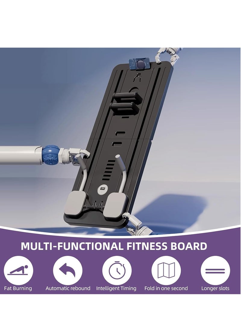Arabest Pilates Board, Pilates Reformer Set, Multi-Purpose Foldable Pilates Reformer Board for Home, 5 in1 Pilates Sliding Board, Pilates Equipment with Timer (Black) - Image 3