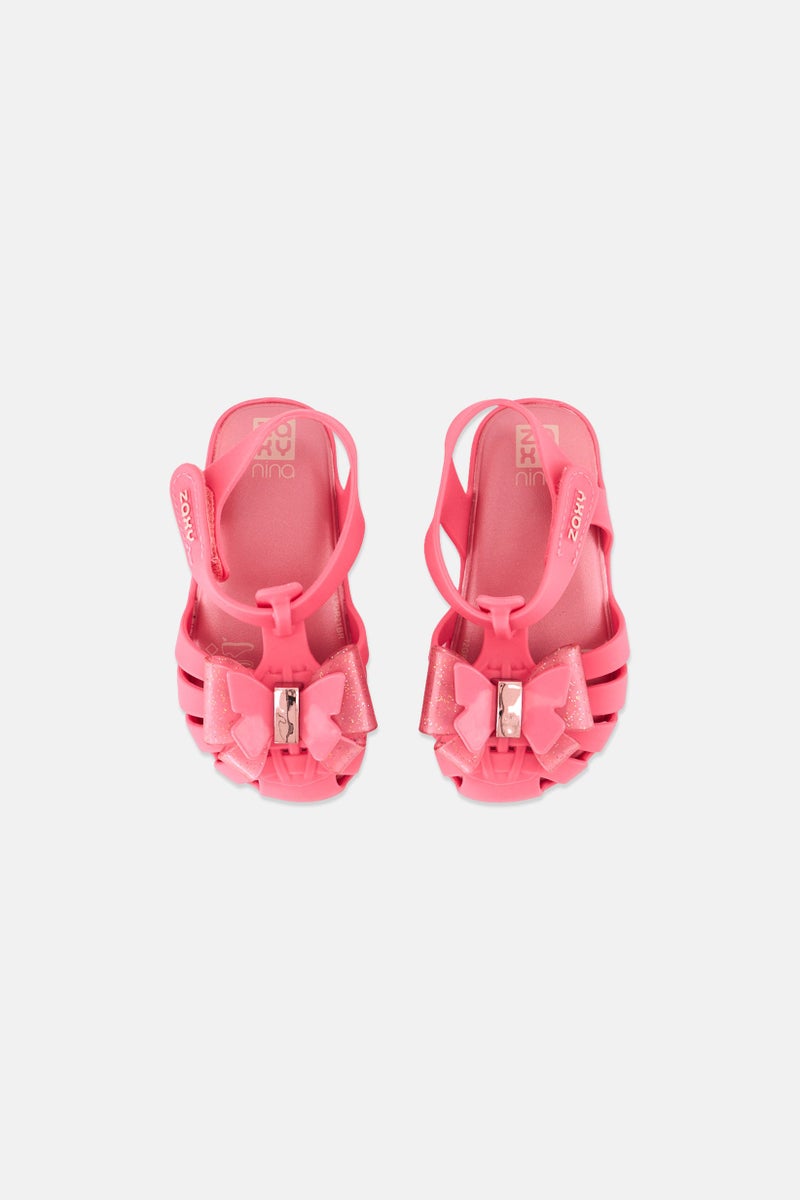 Zaxy Toddlers Girl Velcro Sandals, Pink - Image 3