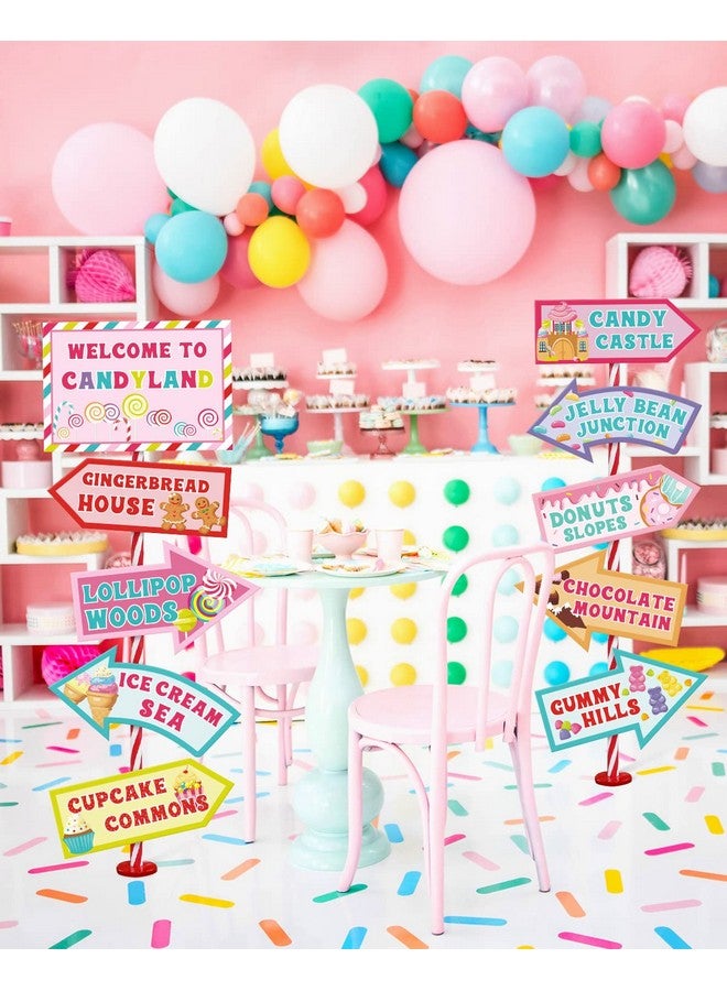 Huray Rayho 20 PCS Candyland Party Decorations - Candy Land Party Signs - Welcome Candyland Birthday Party Photo Prop - Sweet Candy Theme Party Supplies - Image 2