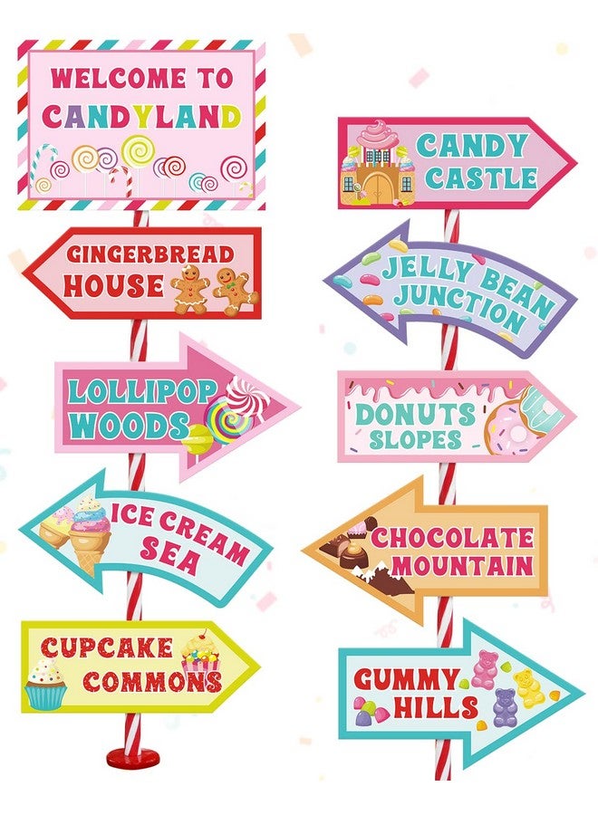 Huray Rayho 20 PCS Candyland Party Decorations - Candy Land Party Signs - Welcome Candyland Birthday Party Photo Prop - Sweet Candy Theme Party Supplies - Image 1
