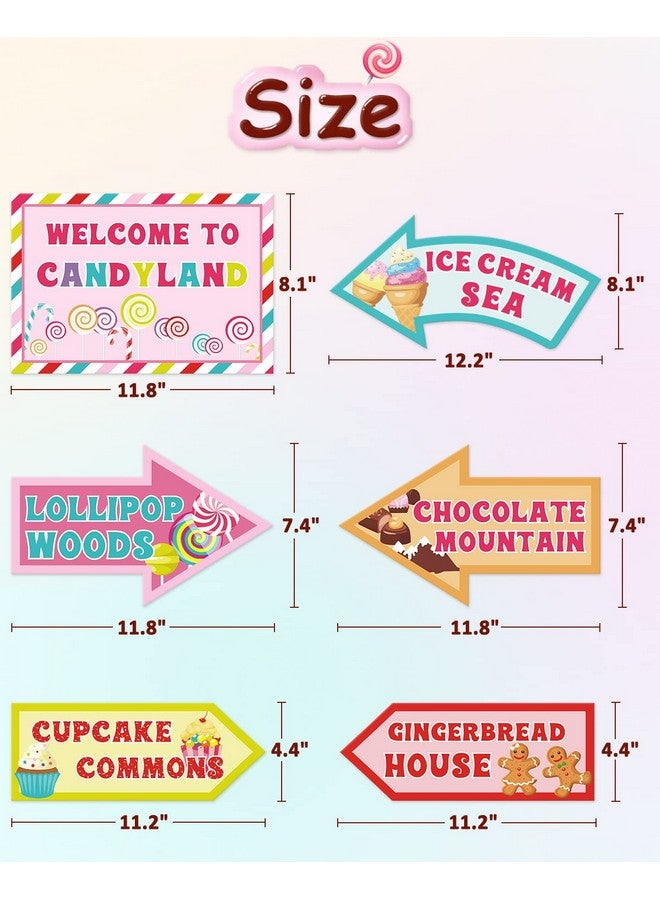 Huray Rayho 20 PCS Candyland Party Decorations - Candy Land Party Signs - Welcome Candyland Birthday Party Photo Prop - Sweet Candy Theme Party Supplies - Image 4