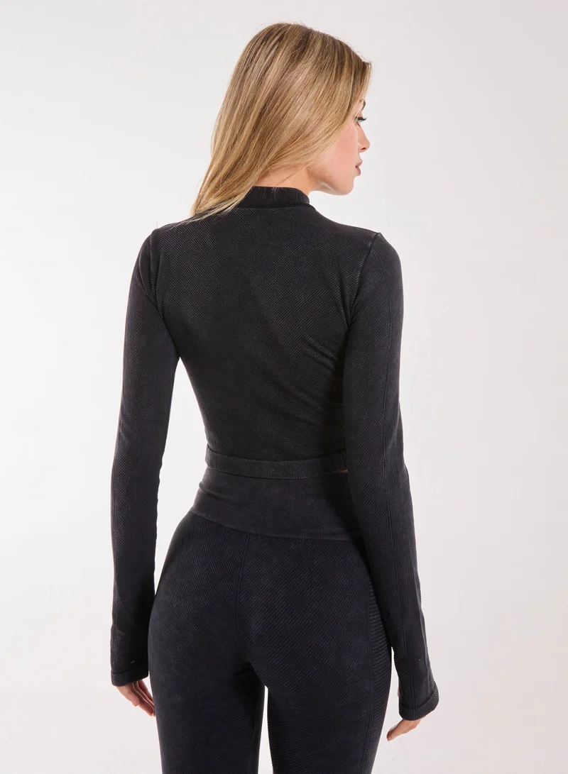 Pink Vanilla Active Rib Double Zip Top