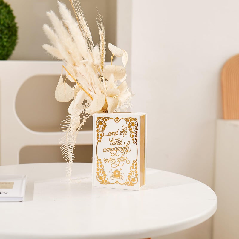 Romehaha Book Vase for Flowers - Decorative Ceramic Book-Shaped Planter, Modern Artistic Home Decor - Unique 6.2" Literary Gift, Perfect Bookshelf & Table Accent(Amazing) - Image 4