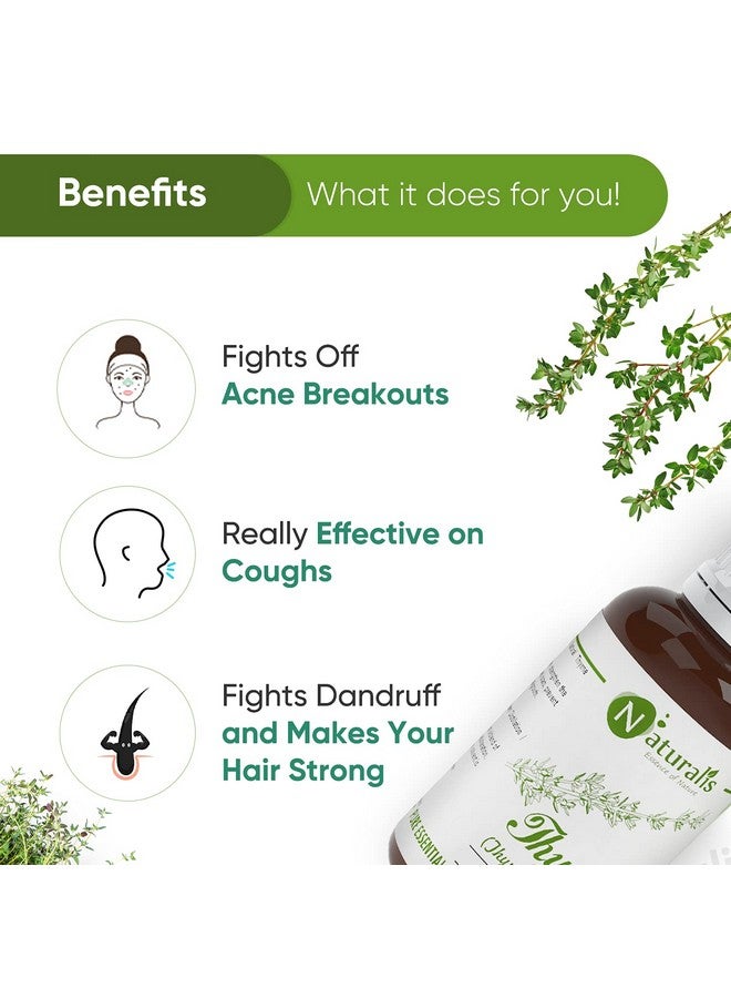 نيتشوراليس زيت الزعتر العطري من Essence Of Nature 100% غير مخفف نقي وطبيعي للاستخدام العلاجي لحالات الجلد والتنفس النقي والسعال ونمو الشعر - 30 مل - Image 4