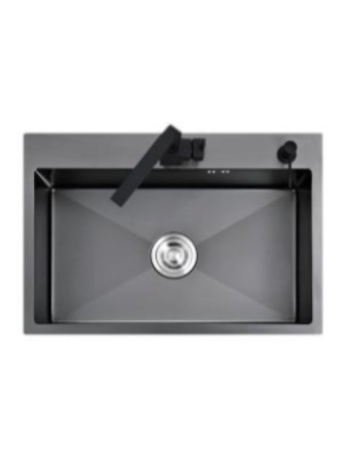 Wonderful-kitchens Black Nano Stainless Steel Kitchen Sink with a Hole (without Faucet) - Image 2