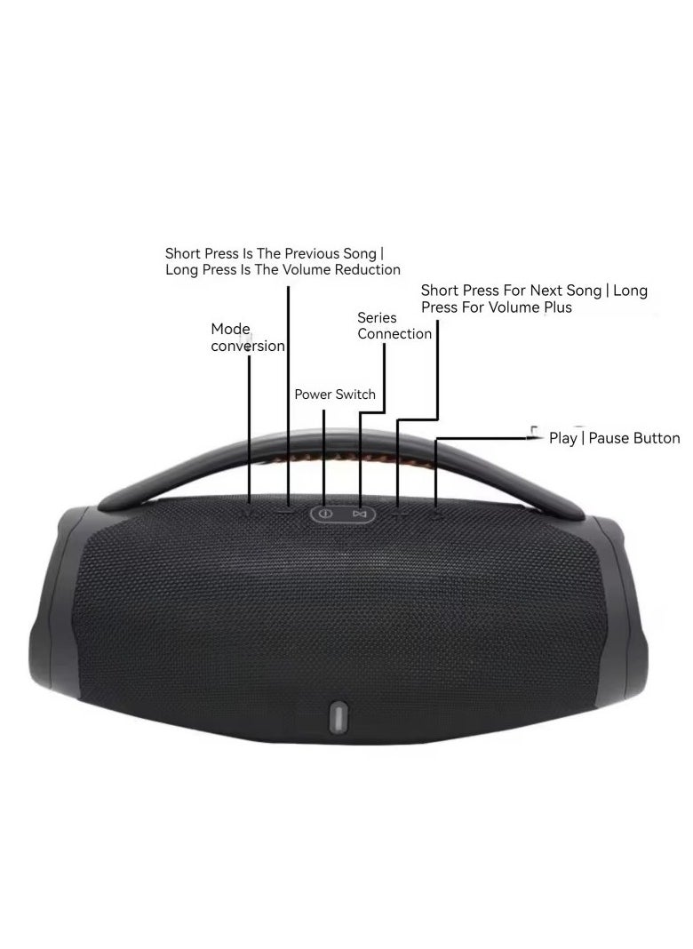 Generic - BOOMS BOX 3 Wireless Speaker with 5 Hours Playtime, Dual USB Charging, Powerful Sound, Bluetooth 5.2 – 4000mAh Battery" - Image 1
