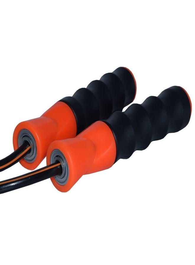 Babbler BS-500 Black Orange Skipping Rope With 7mm Black Rope With Coloured Lining PVC Handle, Ball Bearing & PVC Grip For Extra Comfort (Box Packing), Pack of 1 Piece Fitness Jump Rope - Image 2