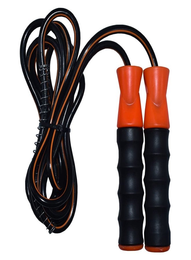 Babbler BS-500 Black Orange Skipping Rope With 7mm Black Rope With Coloured Lining PVC Handle, Ball Bearing & PVC Grip For Extra Comfort (Box Packing), Pack of 1 Piece Fitness Jump Rope - Image 3