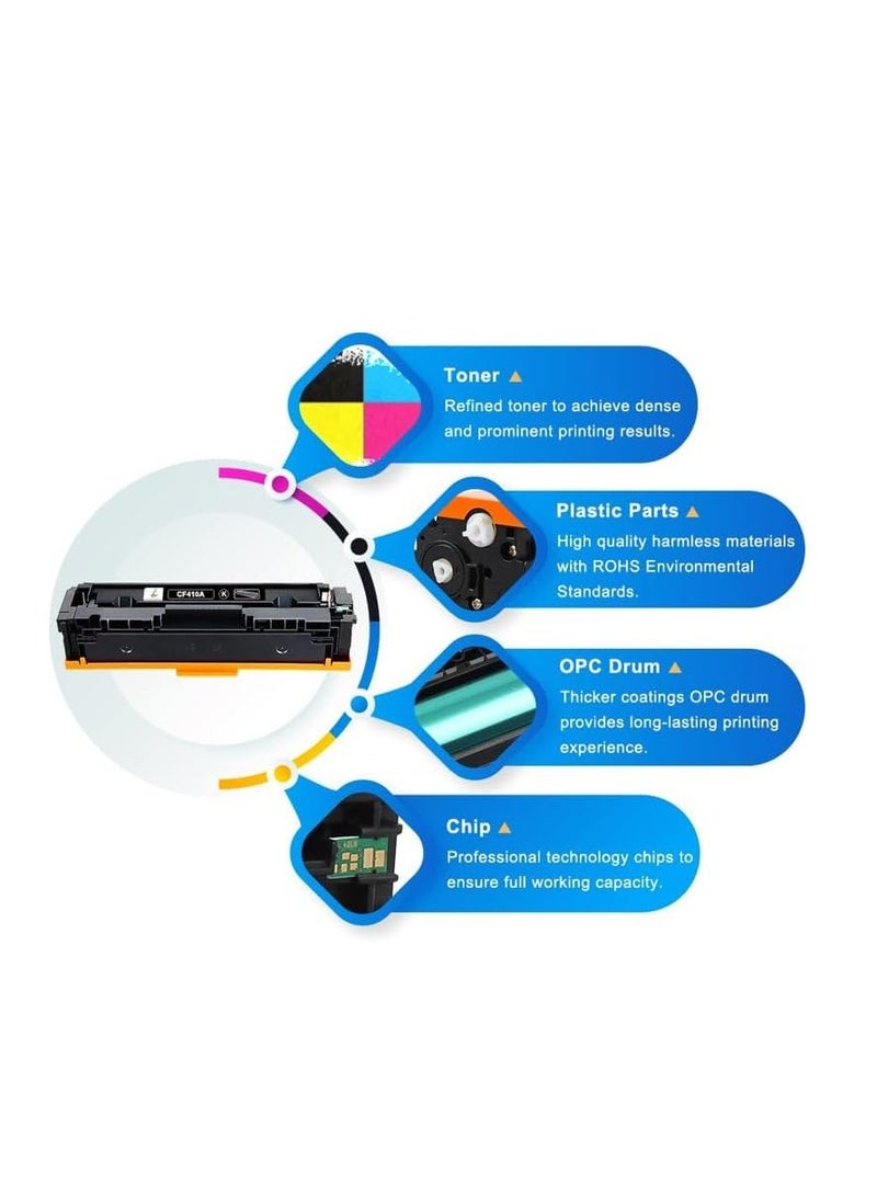 تيرابايت خرطوشة حبر بديلة متوافقة مع HP 203A CF540A CF540 مناسبة لطابعات HP Color Laserjet Pro M254 M254dw MFP M280 M280nw M281cdw M281fdn M281fdw (أسود سماوي أرجواني أصفر) - Image 3