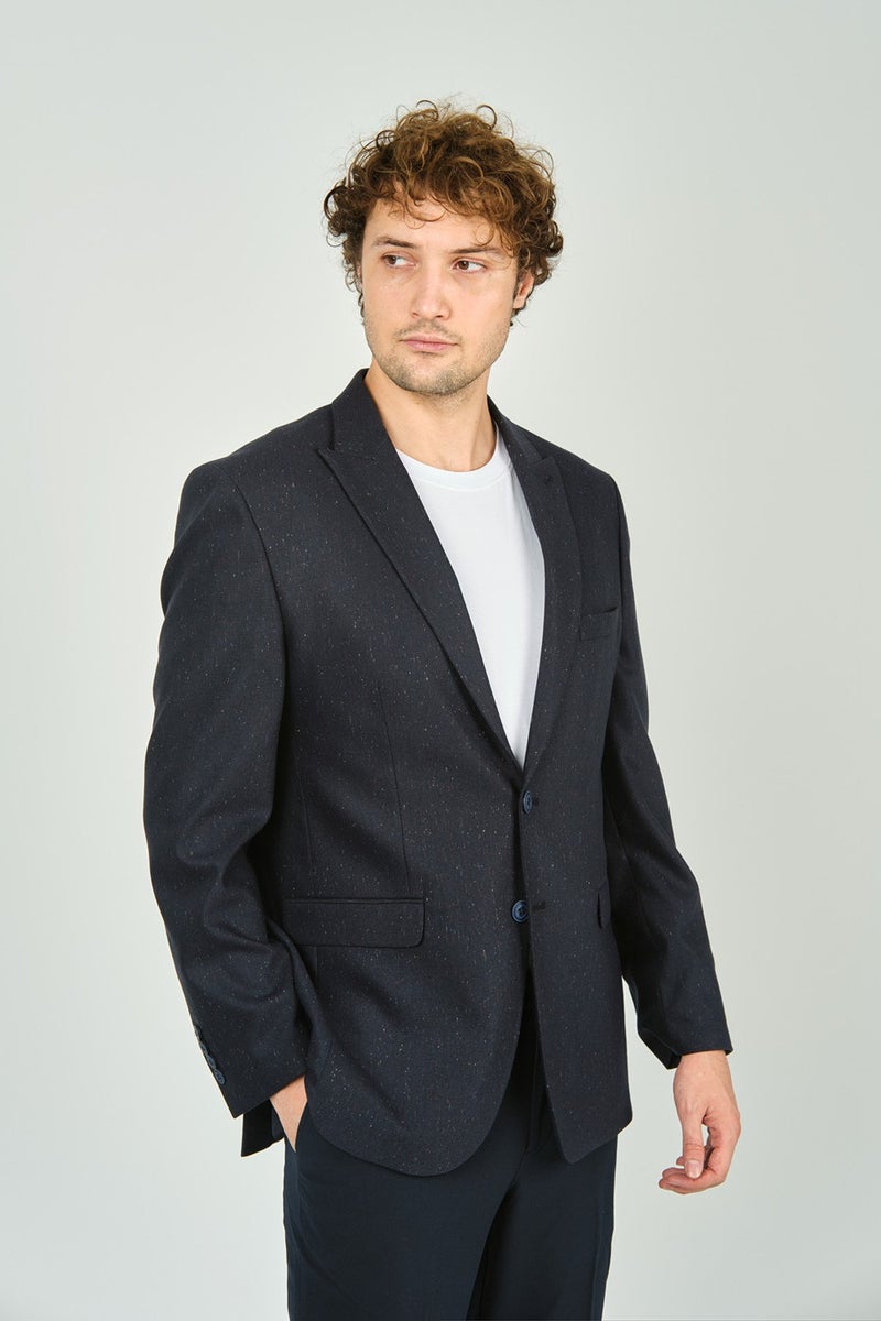 Men's Classic Cut Regular Fit Wool Jacket 3350 Navy Blue