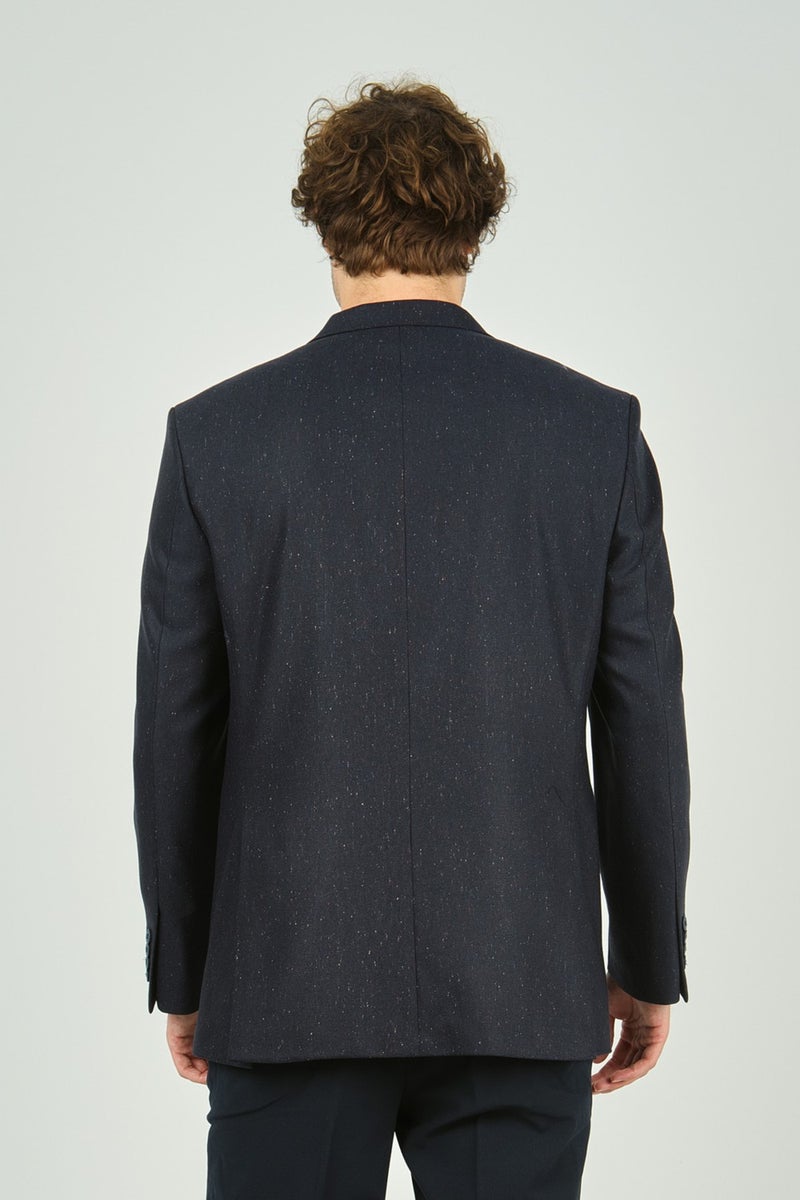 Men's Classic Cut Regular Fit Wool Jacket 3350 Navy Blue