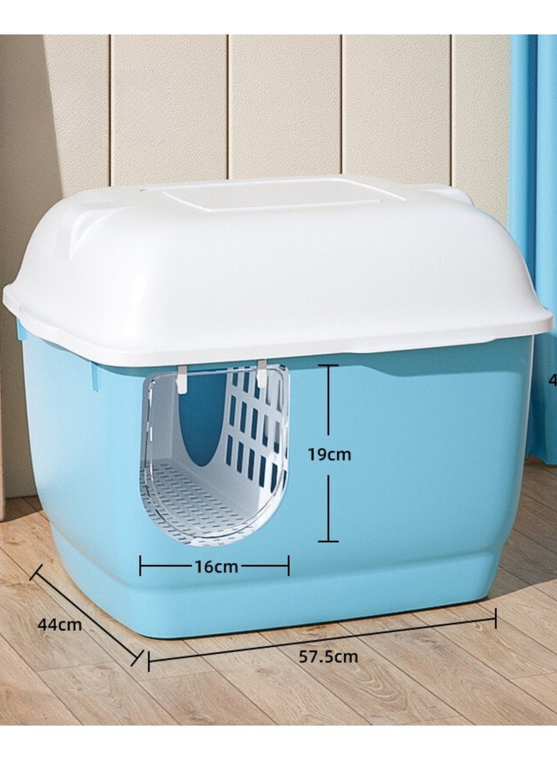 Pado Igloo Cat Litter Box 57.5*44*44cm-Blue - Image 1