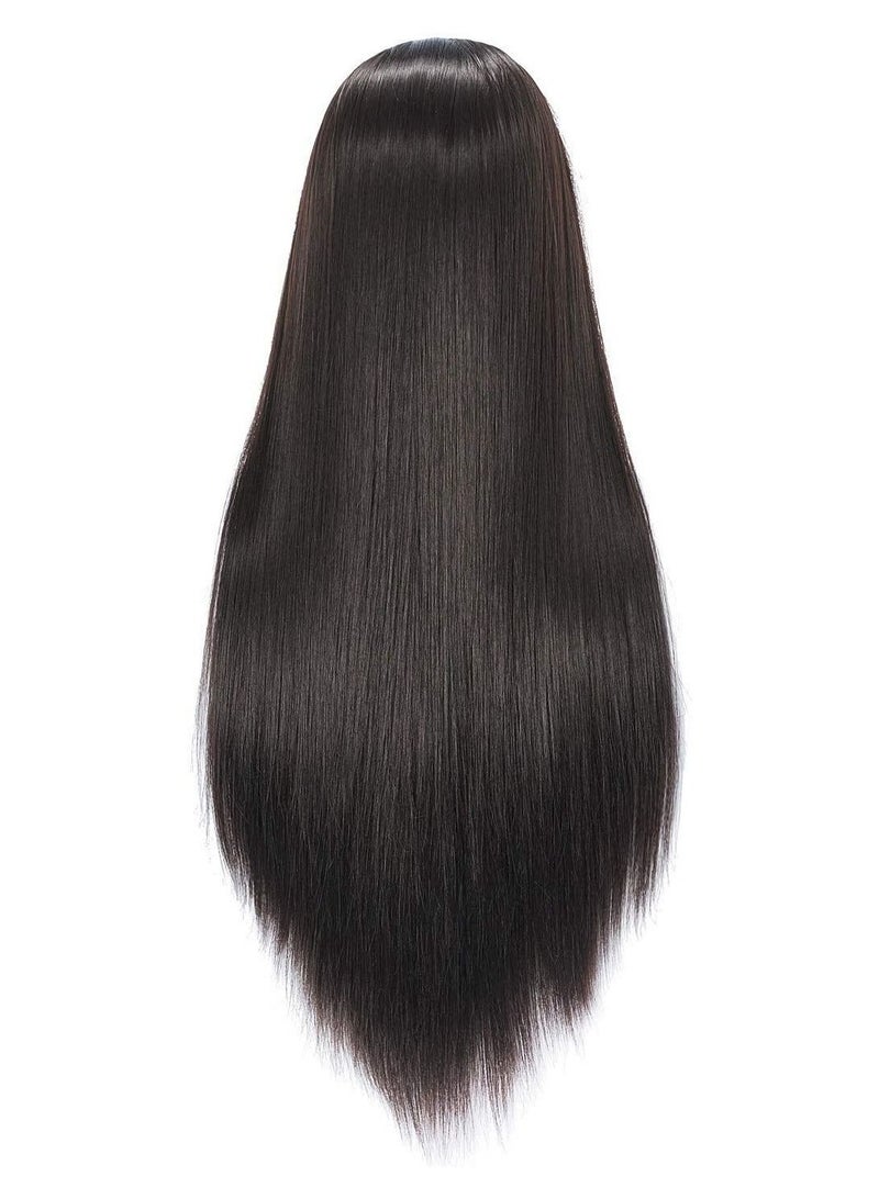 Estelle Mannequin Head with 100% Human Hair With Stand , 24 To 20 inch  Real Hair, Cosmetology Doll Nature Hair Head For Hairdressers' Practice Training, Hairstyling and Braid ,Black - Image 5