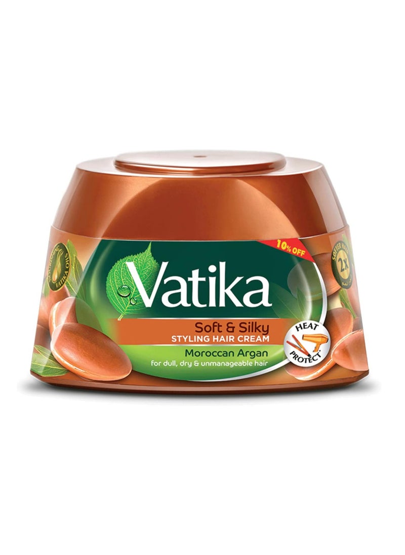VATIKA Vatika Naturals Moroccan Argan 190ml Heat Protection Cream for Dull, Dry, Unmanageable Hair 
