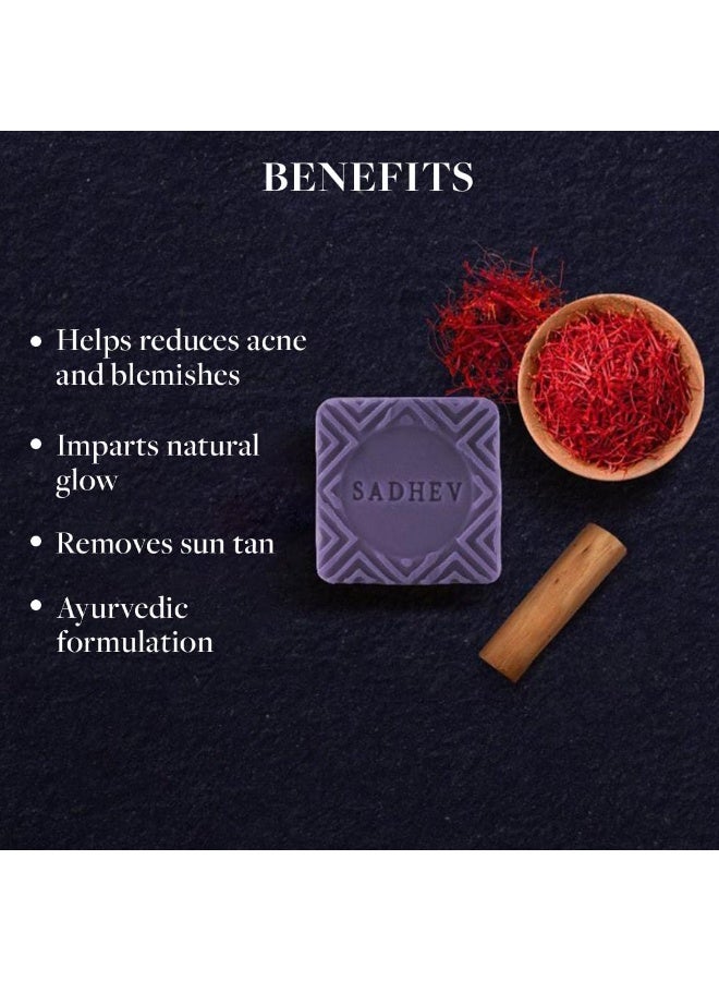 Sadhev Sandal & Saffron Ayurvedic Bathing Soap Bar For Depigmentation & Detanning, Paraben & Sulphate Free - 125g (Pack of 1) - Image 4