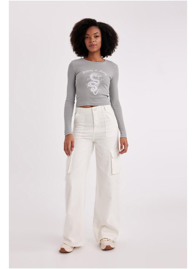 DeFacto Woman Wideleg Cargo Woven Trousers  - Image 2