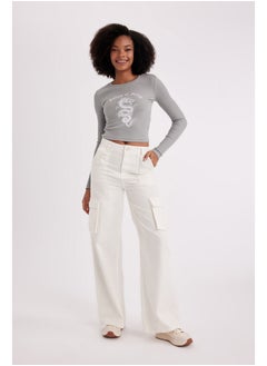 DeFacto Woman Wideleg Cargo Woven Trousers  - Image 5