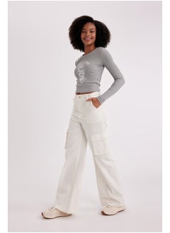 DeFacto Woman Wideleg Cargo Woven Trousers  - Image 3
