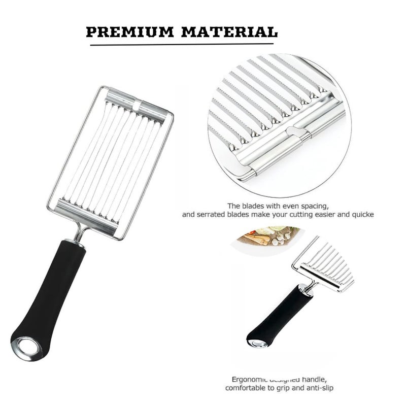 Jukmen Eggs Slicer Tomato Slicer Stainless Steel Eggs Slicer with 10 Singing Cutting Wires Handheld Strawberry Slicer with Handle Dishwasher Safe Tomato Cutter for Kitchen - Image 5