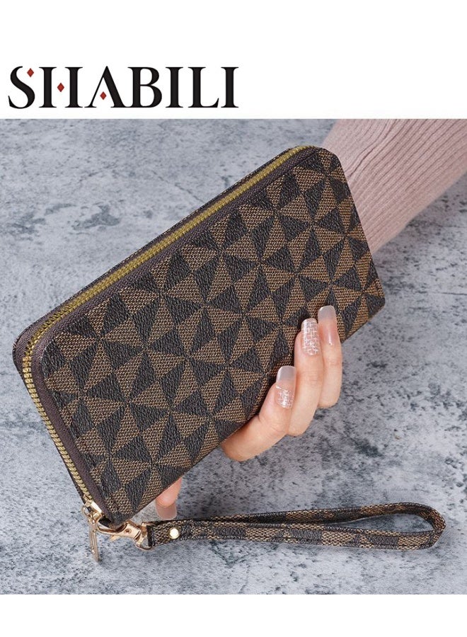 SHABILI Unisex Checkered Long Edition Wallet,  Men's and Women's  PU Leather Coin Purse Card Holder Clutch Bag, Portable Passport Bag for Boys, Girls, Teens, Ladies and College Students  - Image 1