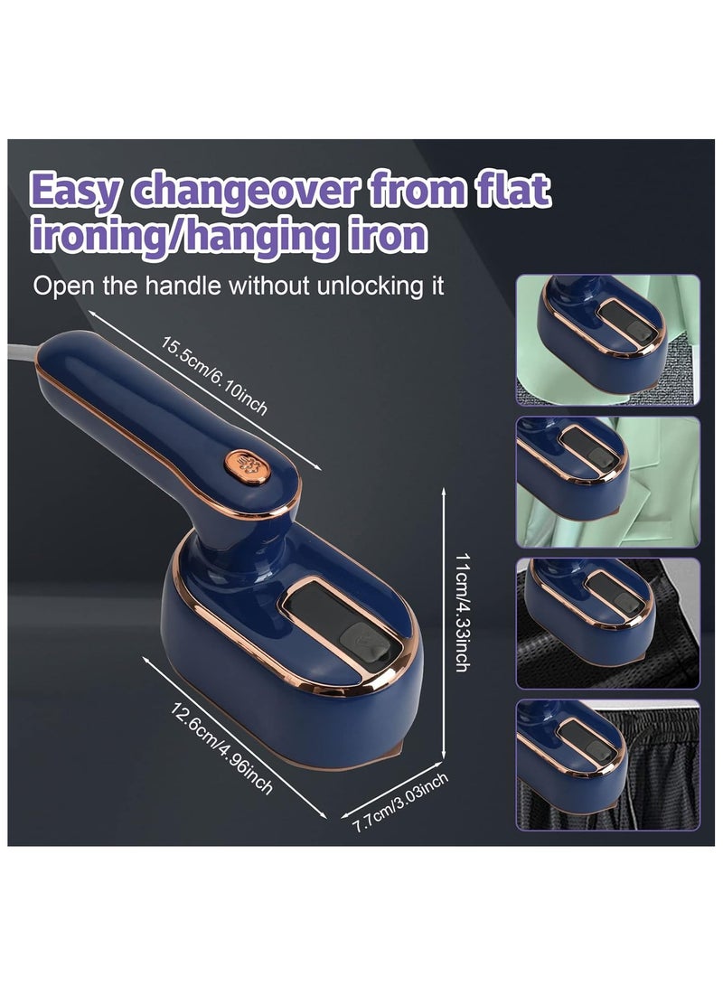 ارواق مكواة بخار صغيرة 1000 واط، مكواة سفر صغيرة محمولة، 20 ثانية، تسخين سريع، قابلة للطي، مكواة سفر محمولة صغيرة للمنزل أثناء التنقل، خزان مياه 100 مل - Image 2