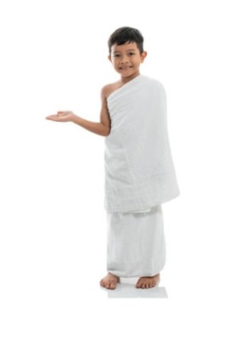 FULL JOY - High Quality Microfiber Ihram Towels Set of 2 Pieces for Kids for Hajj and Umrah - Image 1
