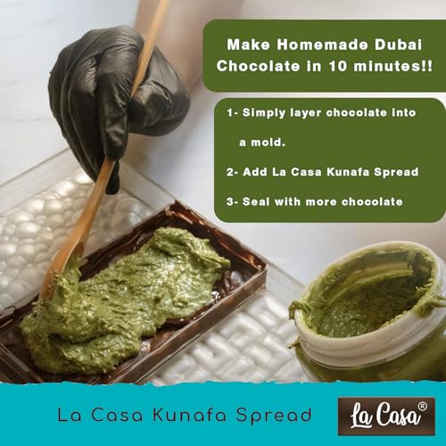 La Casa Kunafa Pistachio Spread - With Crispy Kataifi | No Palm Oil & with 33% Pistachios | Made in India | 2x350g | - Image 5